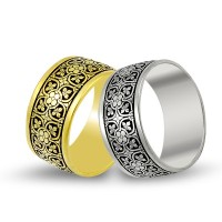 14K Gold Art Design Wedding Band Ring