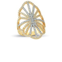 14K Solid Gold Art Design Fashion Ladies Ring