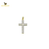 14K Solid Gold Cross Charm Pendant