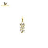 14K Solid Gold Design Charm Pendant