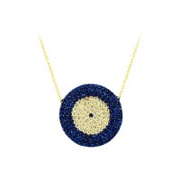 14K Solid Gold Evil Eye Necklace
