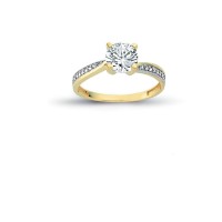 14K Solid Gold Solitaire Engagement Wedding Ring 