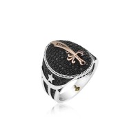 925K Sterling Silver Sword Men Ring