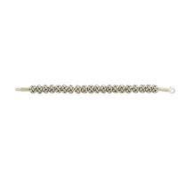 999 Silver White Black Beaded Model Handmade Bracelet 