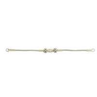 999 Silver White Beaded Handmade Rope Bracelet 