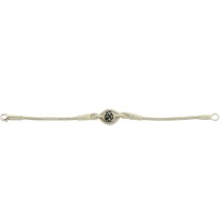 999 Silver Black Beaded White Handmade Bracelet 
