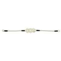 999 Silver White Model Handmade Black Detail Bracelet 