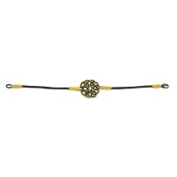 999 Silver Black Gold Hand Knit Rope Bracelet 