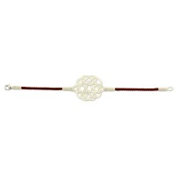 999 Silver White Model Handmade Red Detail Bracelet 