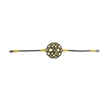 999 Silver Yellow Black Handmade Rope Bracelet