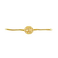 999 SİLVER Gold Hand Knit Black Detail Bracelet