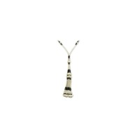 999 Sterling Silver White Model Hand Knit Black Detail Necklace