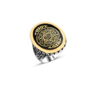 925 Silver Solomon Seal Ring For Men 