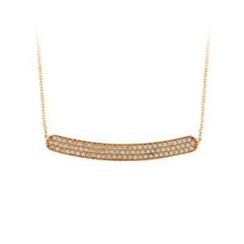 14K Solid Gold Pave Necklace