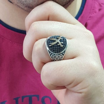 925K Sterling Silver Sword Men Ring